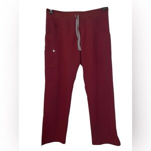 Figs Burgundy Kade Cargo Scrub Pants Size Large